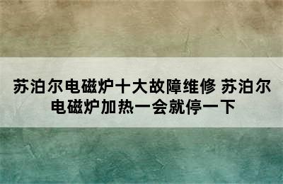 苏泊尔电磁炉十大故障维修 苏泊尔电磁炉加热一会就停一下